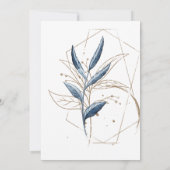 ブルー金ゴールドモダンフローラエレガントブランチ (裏面)