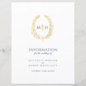 ブルー金ゴールドモノグラム結婚リースのゲスト情報 (正面)