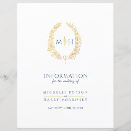 ブルー金ゴールドモノグラム結婚リースのゲスト情報