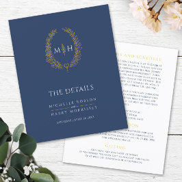 ブルー金ゴールドモノグラム結婚リース詳細