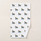 ブルー金ゴールドユニコーン白バスルーム用タオルセット バスタオルセット (ハンドタオル)