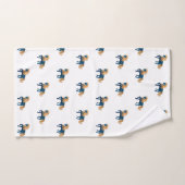 ブルー金ゴールドユニコーン白バスルーム用タオルセット バスタオルセット (ハンドタオル)