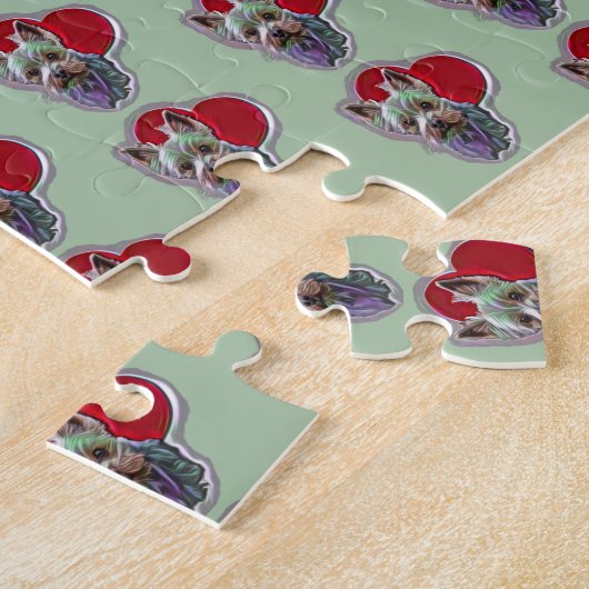 ブルー金ゴールドヨークシャーヨークシャーテリアテリア ジグソーパズル (側面)