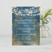 ブルー金ゴールドライツアニバーサリーパーティの招待状 招待状 (スタンド正面)