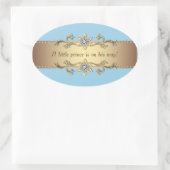 ブルー金ゴールドリトルプリンス封筒用シール 楕円形シール (バッグ)