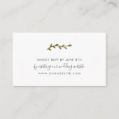 ブルー金ゴールドリース結婚のWebサイトrsvp エンクロージャーカード (正面)