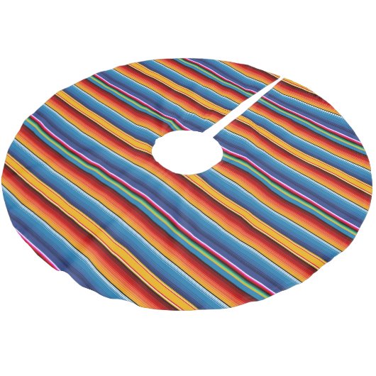 ブルー金ゴールドレッドメキシカンサラペ ブラッシュドポリエステルツリースカート (アングル)