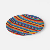 ブルー金ゴールドレッドメキシカンサラペ ペーパープレート (アングル)