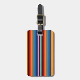 ブルー金ゴールドレッドメキシカンサラペ ラゲッジタグ