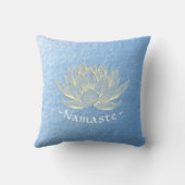 ブルー金ゴールドロータスヨガスタジオメディテーションインストラクター クッション (裏面)