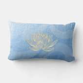 ブルー金ゴールドロータスヨガスタジオメディテーションインストラクター ランバークッション (裏面)