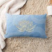 ブルー金ゴールドロータスヨガスタジオメディテーションインストラクター ランバークッション (ブランケット)