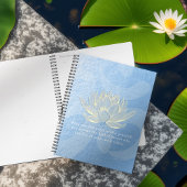 ブルー金ゴールドロータスヨガメディテーションインストラクター引用文 プランナー手帳