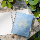 ブルー金ゴールドロータスヨガメディテーションインストラクター引用文 プランナー手帳