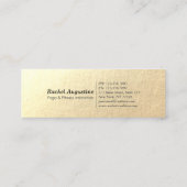 ブルー金ゴールドロータスヨガメディテーション霊気インストラクター スキニー名刺 (裏面)