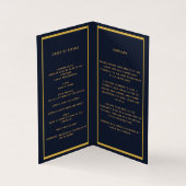 ブルー金ゴールド写真エレガントフローラ葬儀プログラム (内部)