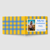 ブルー金ゴールド写真卒業パーティー ゲストブック (全面)