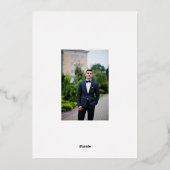 ブルー金ゴールド卒業キャップ&タッセルフォイル招待状 箔招待状 (裏面)