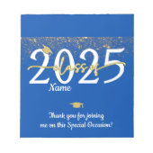 ブルー金ゴールド卒業キャンディバーラップ党の好意 ノートパッド (正面)