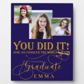 ブルー金ゴールド卒業写真数々の記念ギフト フォトプラーク (正面)