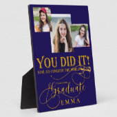 ブルー金ゴールド卒業写真数々の記念ギフト フォトプラーク (側面)