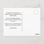 ブルー金ゴールド卒業写真研究発表 ポストカード (裏面)