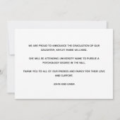 ブルー金ゴールド卒業写真2025年クラシック卒業 案内状 (裏面)