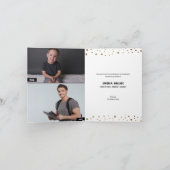 ブルー金ゴールド大学院生の今すぐ写真グラード 案内状 (内部)