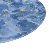 ブルー金ゴールド大理石:ラグジュアリーテクスチャ。 カッティングボード (角)