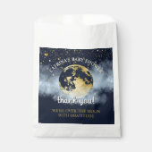 ブルー金ゴールド天月と星ベビーシャワー フェイバーバッグ (正面)