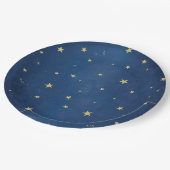 ブルー金ゴールド天月&スターズパーティー ペーパープレート (アングル)