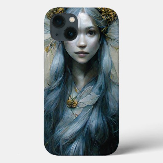 ブルー金ゴールド妖精ファンタジーアートケースメイトiPhoneケース Case-Mate iPhoneケース (裏面)