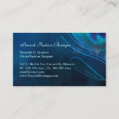 ブルー金ゴールド孔雀フェザーズモノグラム 名刺 (裏面)