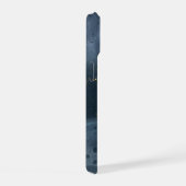 ブルー金ゴールド手絵を描アルコールインキ iPhone 15ケース (右側面)
