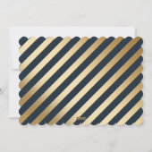 ブルー金ゴールド書道メリークリスマス シーズンカード (裏面)