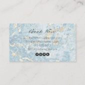 ブルー金ゴールド水彩デザイン 名刺 (裏面)
