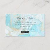 ブルー金ゴールド水彩デザイン 名刺 (裏面)