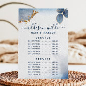 ブルー金ゴールド水彩植物学会価格 メニュー