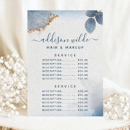 ブルー金ゴールド水彩植物学会価格 メニュー