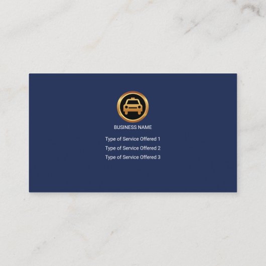 ブルー金ゴールド水波金ゴールドアイフェイクコンタクシーサービス 名刺 (裏面)