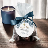 ブルー金ゴールド水色フローラボーイバプティスサンキュー フェイバータグ