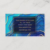 ブルー金ゴールド液絵画液芸術抽象芸術 名刺 (裏面)