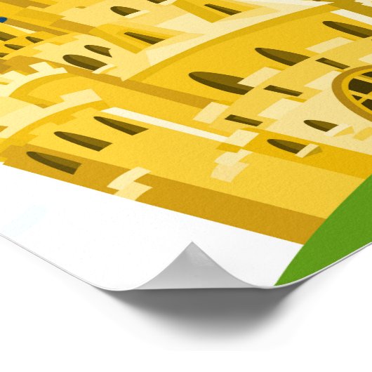 ブルー金ゴールド王室のプリンスキャッスルバースデーパーティーサイン ポスター (角)