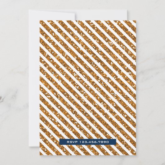 ブルー金ゴールド王室のプリンスファースト誕生日招待状 招待状 (裏面)