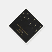 ブルー金ゴールド紙吹雪グリッターナプキンス スタンダードカクテルナプキン (角)