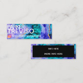 ブルー金ゴールド絵を描ソーシャルメディアインスタグラム スキニー名刺 (正面/裏面)