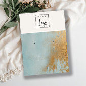 ブルー金ゴールド絵を描油テクスチャロゴイヤリングホルダー 名刺