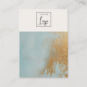 ブルー金ゴールド絵を描油テクスチャロゴ空白のジュエリー 名刺 (正面)