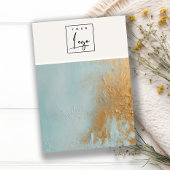 ブルー金ゴールド絵を描油テクスチャロゴ空白のジュエリー 名刺