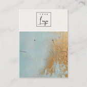 ブルー金ゴールド絵を描油テクスチャーロゴイヤリングネックレス 名刺 (正面)